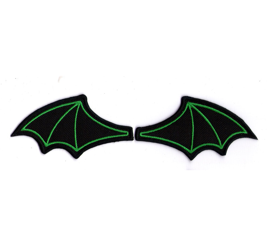 Bat wings - green 9*4,5cm *2
