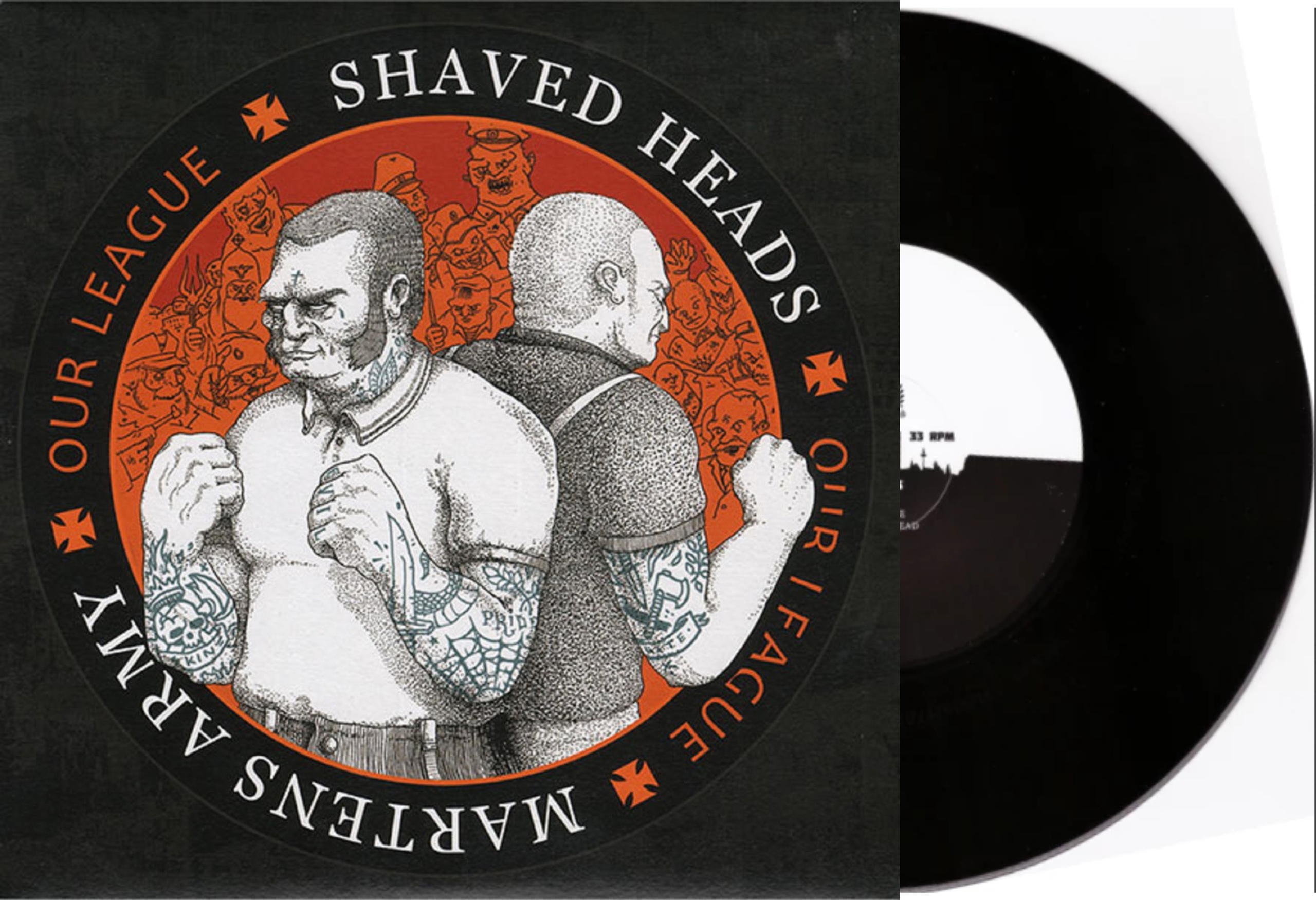 Split - Shaved Heads / Martens Army - Our League  (black) 7"
